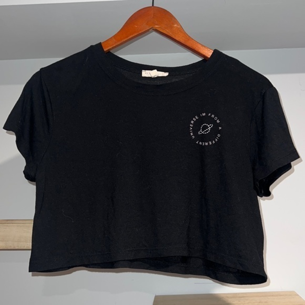 Pacsun Black crop top t shirt
